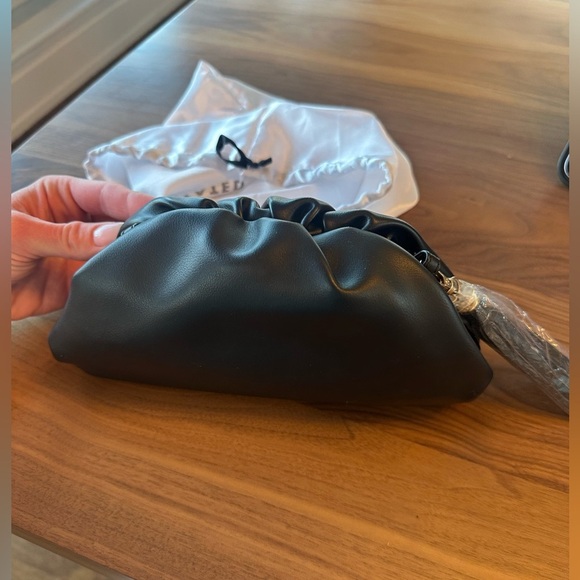 Understated Leather Black Vegan Clutch NWT - Picture 2 of 7